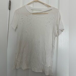 White Distressed Women’s Top